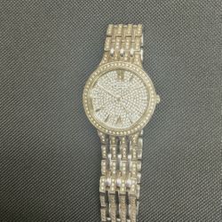 Bulova Womans Watch 32mm C835367 Crystal Quartz Gemmed Stainless Steel Water Resistant Timepiece Wristwatch Luxury Brand 