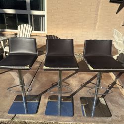 3 Swivel/Adjustable Bar Stools 