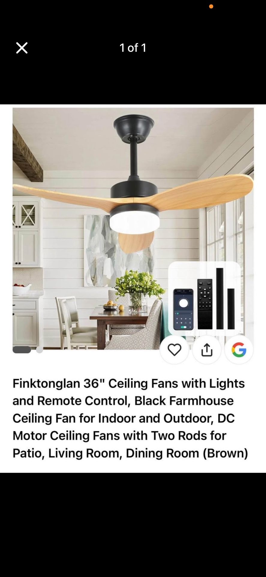 36 Inch Ceiling Fan