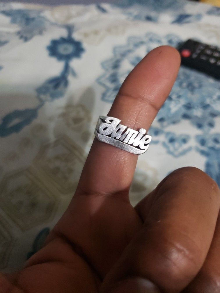 Custom Made Silver Name Ring JAMIE