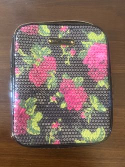 Betsey Johnson Sequin Floral Zip Pouch