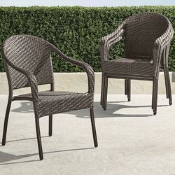 4 Frontgate Wicker Cafe Chairs