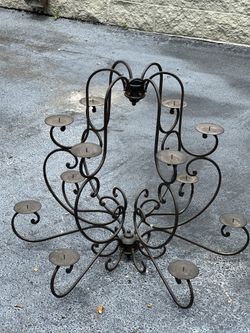 Wrought Iron Candelabra – 12 Candle Holder | Great DIY Project Piece!