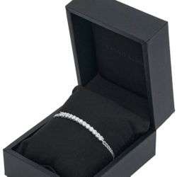 Francis Claire 1.10 Ct Moissanite Sterling Silver 18 Karat white gold dipped bracelet