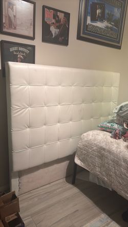 Free white vinyl headboard