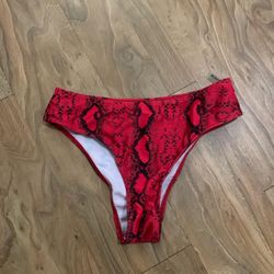 Red And Black Snake Skin Bikini Bottoms Small
