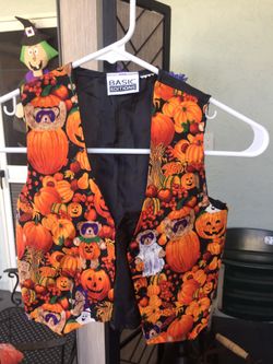 Halloween Bear &Pumpkin Childs Vest