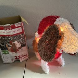 Holiday Time Fluffy Spaniel Christmas Indoor Outdoor LED Light Up Decor 22"