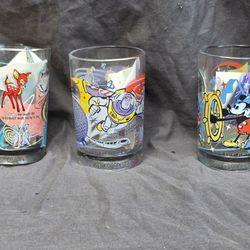 Vintage McDonald's 100 Years Of Magic Disney Dining Glasses