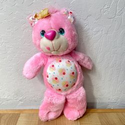 Vintage 1991 Party Yum Yum Teddy Cakes Pink Bear Plush Stuffed Animal Toy