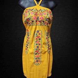 Neck Strap Flower Dress