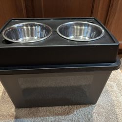 Xlarge Double Dog Bowl With Storage Container 