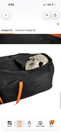 Home Depot bag used for 12 feet animatronics like the tofu scarecrow. The tofu goes from Home Depot anything that’s 12 feet can fit in that bag like a