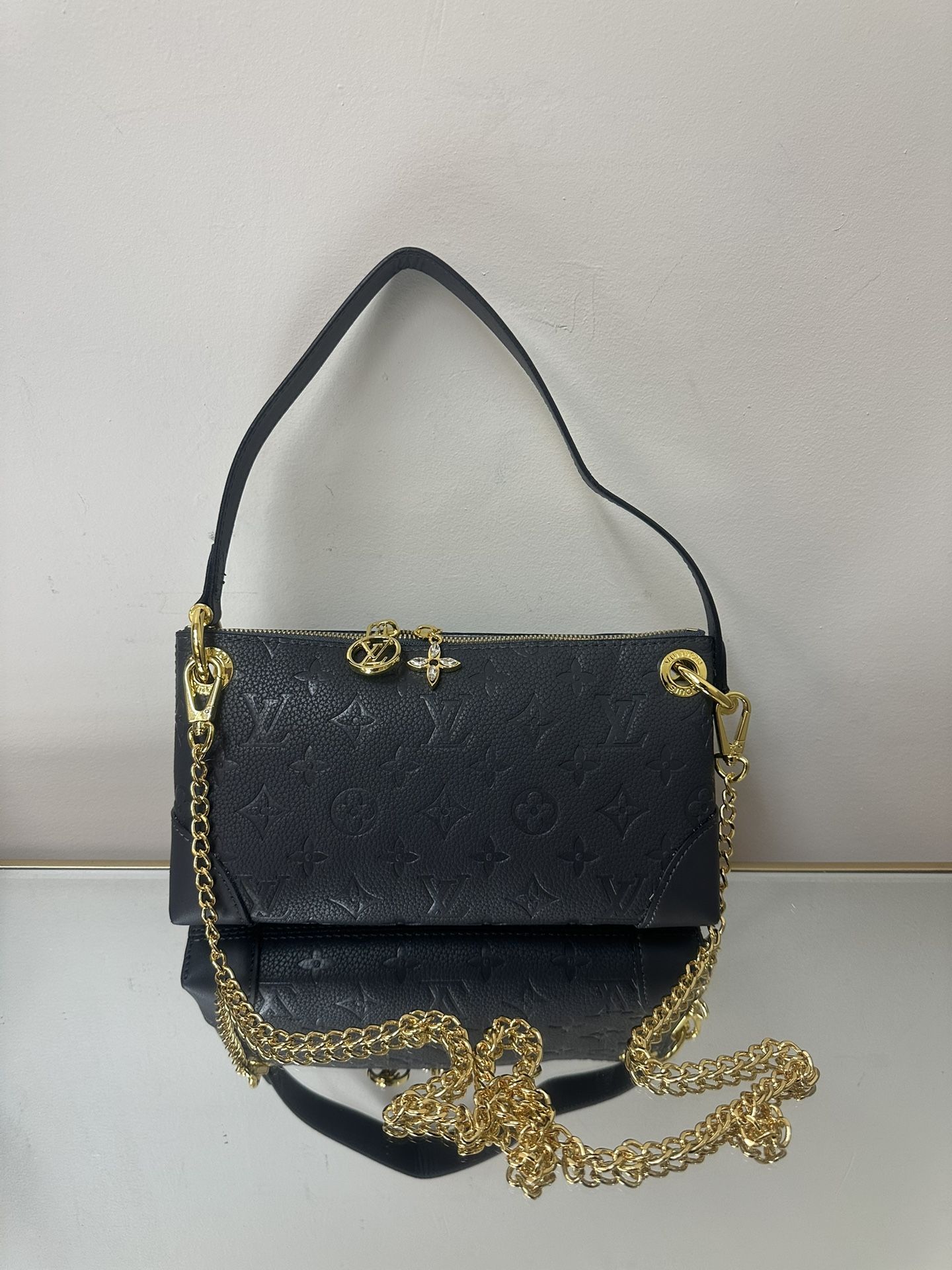 LV Shoulder Bag, Dark Grey, New