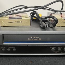 WORKING Panasonic 1997 VCR Model PV-7400 4 Head 2 New Blank TDK VHS T-120 RCA