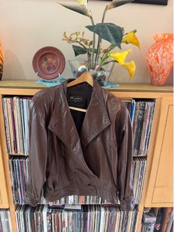 PRICE DROP: VTG, ALMARO MODA, 10, lined, CHOCOLATE BROWN LAMBSKIN LEATHER MOTO