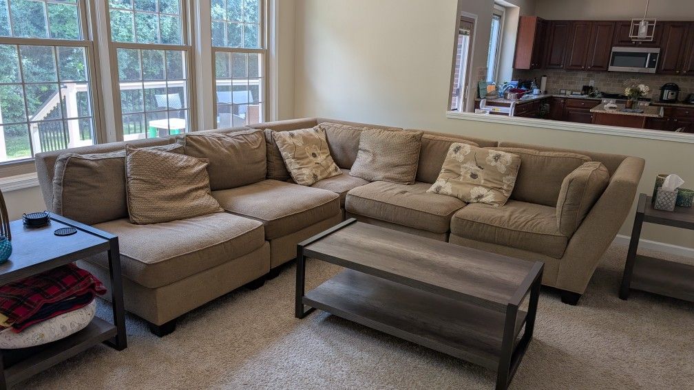 5 Piece Crate & Barrel Sectional