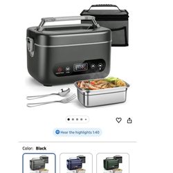 New, Electric Lunch Box for Men, 1.2L Cordless Heated Lunch Box, 24000mAh Rechargeable Portable Food Warmer with Auto Temperature Control, 5-Sided Hea