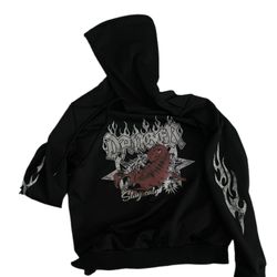 Black Y2K Grunge Style Scorpion Hoodie Size M