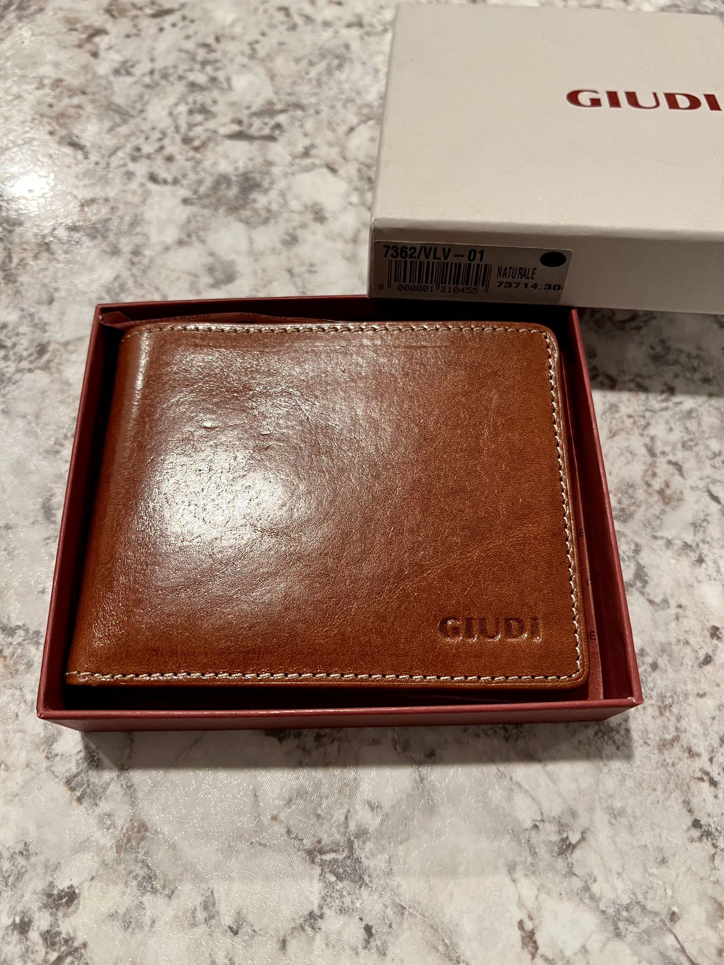 Giudi Brown Leather Bifold Wallet NEW