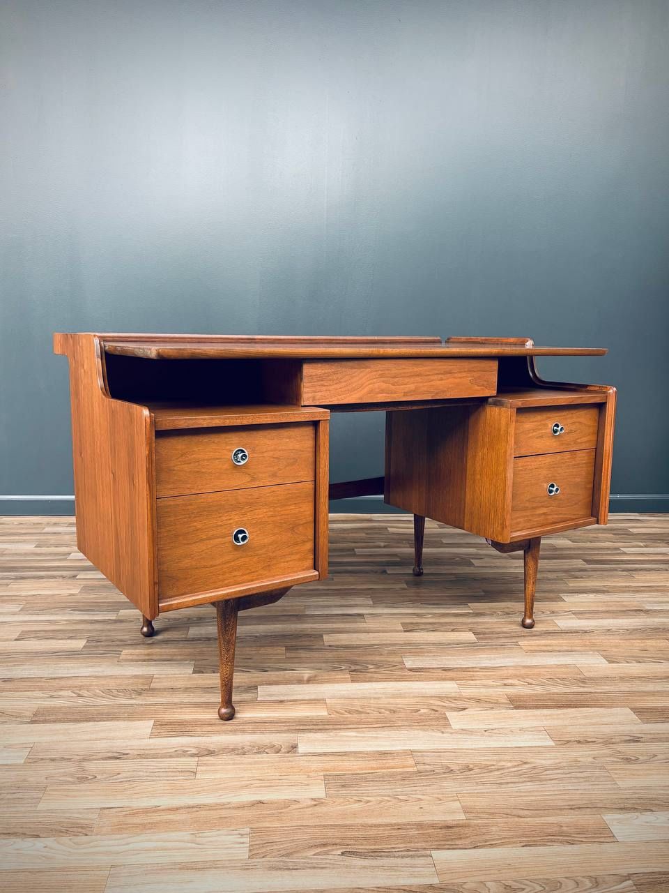 Mid-Century Modern Sculpted Walnut Desk by Hooker, c.1960’s - Delivery Available