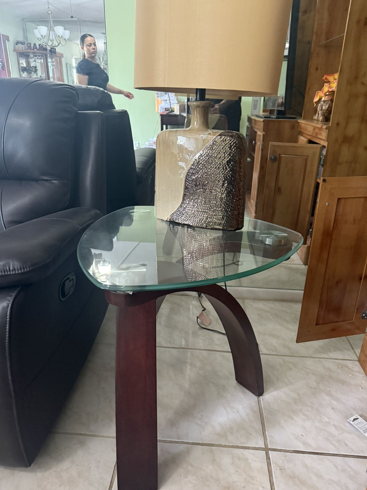 This Ia A Set Of Two Identical Tables And Lamps