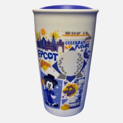 Disney Starbucks 2018 Epcot Ceramic Travel Tumbler Mug Celebrate The Future