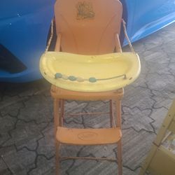Amsco Antique Vintage Doll High Chair Furniture Bed Toy