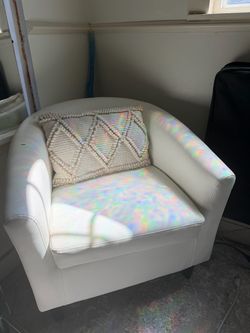 White Leather Accent Chair