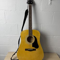 Silvertone Pro Series Acoustic Guitar CA081960 w/ Soft Case & Strap