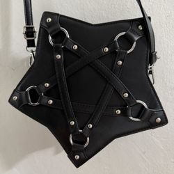 y2k goth emo black star crossbody purse bag