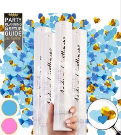 Gender Reveal Heart Confetti Poppers X4 Pack