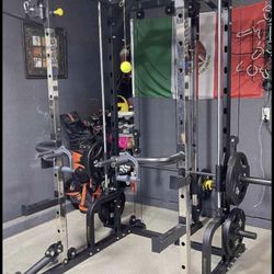 Smith Machine Package With Commercial Bench And 300lb Weight sets
