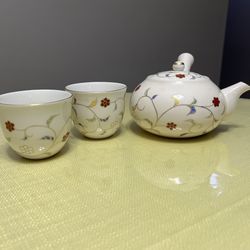 Vintage Tachikoshi Japanese Tea Pot Set - Color Arabesque 3 Piece