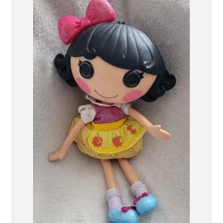 2011 Lalaloopsy Girl Doll 13" Full Size Black Hair Snowy Fairest  Pink Bow