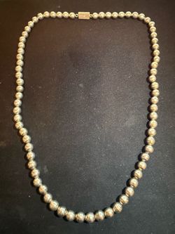 Vintage Handmade Taxaco Mexico 925 Sterling Silver 75g Ball Bead Necklace 25"