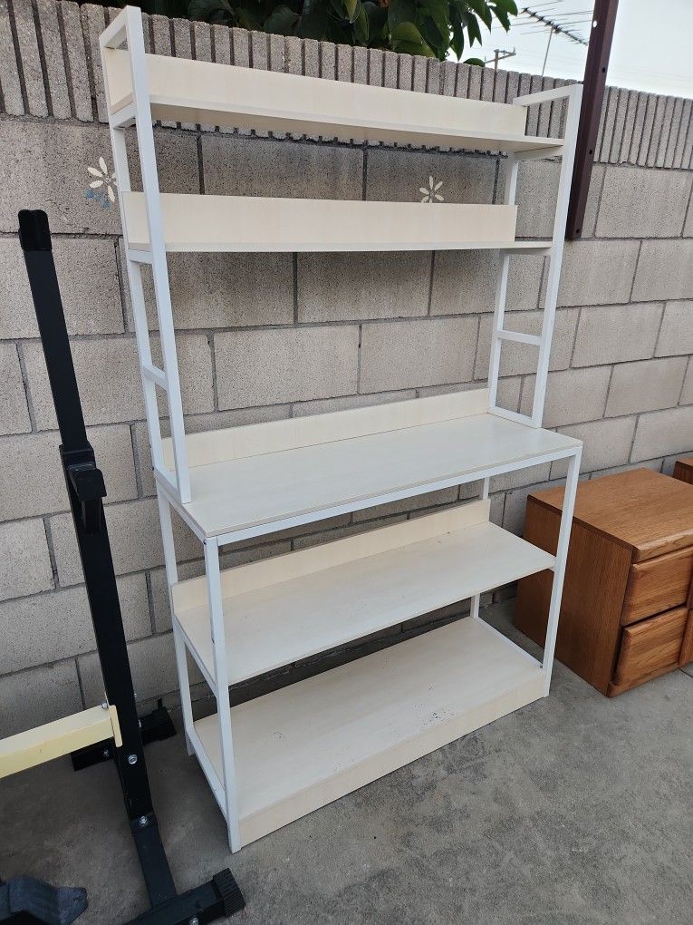 White And Cream Colored Tiered Bookshelves for Sale in El Monte, CA