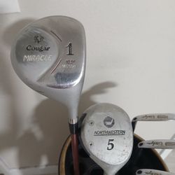 Vintage Ram Golf Bag With Clubs