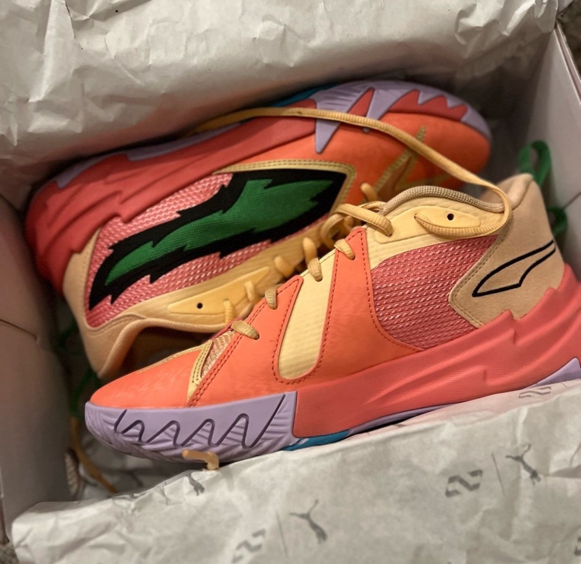 Puma Mens Sz 8.5 SCOOT 1 Passionfruit Basketball Shoes
