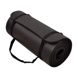 517^ BalanceFrom Fitness GoYoga 71x24in Anti Tear Exercise Yoga Mat with Strap, Black  