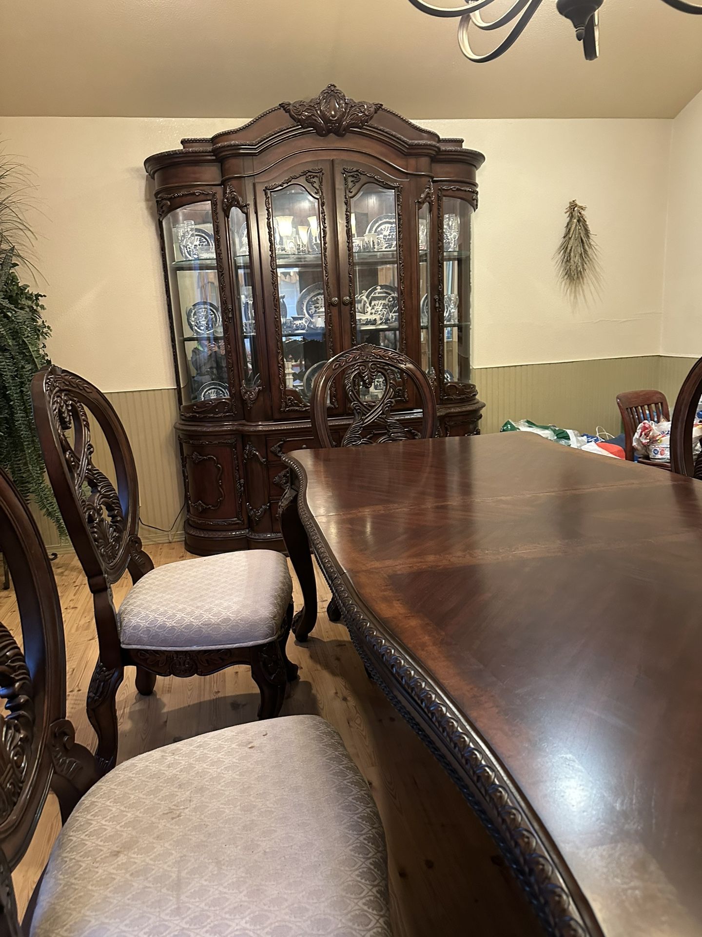One Of A kind 8 Seat Antique Table And Chairs