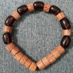 Mens Wood Bead Bracelet