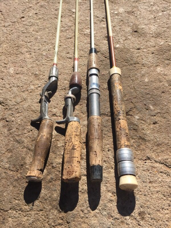 ( 4 fly fishing poles ) 2 vintage Shakespeare wonder rod