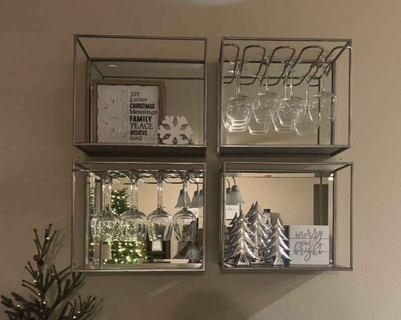 Pottery Barn Mirrored Entertaining Shelves