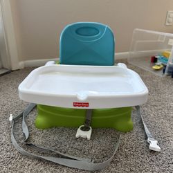 Fisher-Price Portable Toddler Booster Seat for Dining Table, Healthy Care, Green