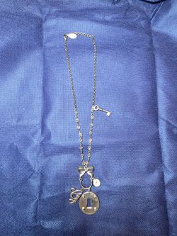 Silver Charm Necklace with Lock and Key