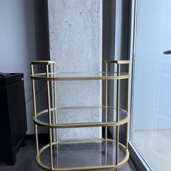 Gold Brass Round Bar Cart
