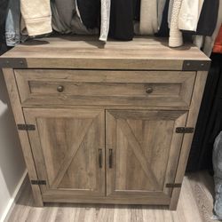 Marckson Barn Door Accent Cabinet with Drawer Storage