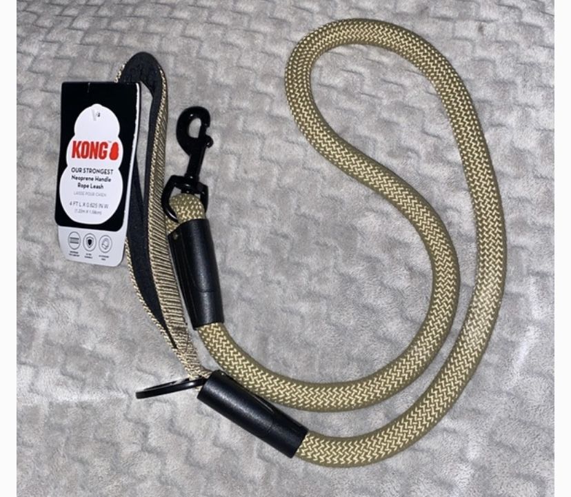 KONG® Neoprene Handle Rope Dog Leash: 4-ft long Tan