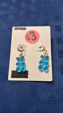 Blue Gummy Bear Earrings 